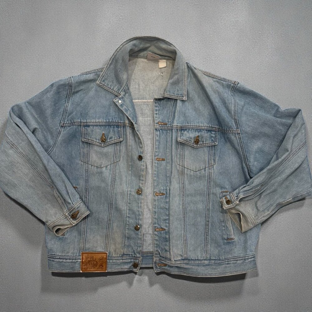 Disney Vintage Mickey & Co Denim Jacket Sequin It's Party Time 90s Blue L
